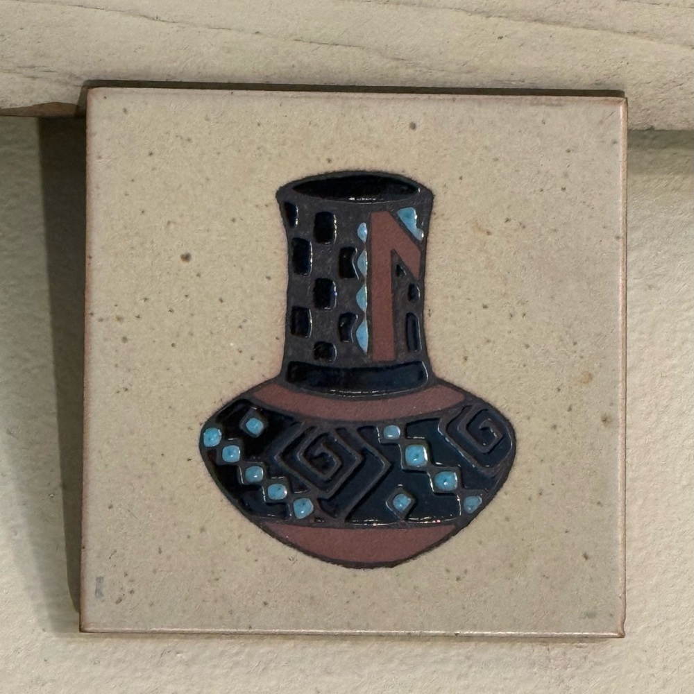 Cleo Teissedre Southwest Hand Painted Tile Art 1990